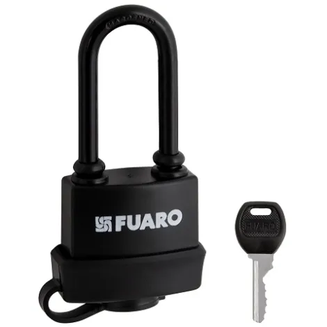 Замок навесной Fuaro PL-WEATHER-3660 LS 3key BLACK удл. дужка, англ. /блистер