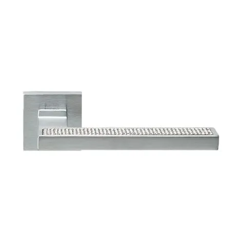 Дверная ручка на квадратном основании Linea Cali SINTESI 1301/019 CS хром матовый/хрусталь SWAROVSKI