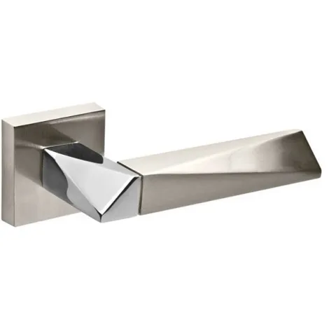 Дверная ручка на квадратном основании Fuaro K.DM51.DIAMOND (DIAMOND DM) SN/CP-3 матовый никель/хром