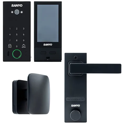 Электронный замок Sanyo D600 Usmart Go DM70 с WiFi, с видеодомофоном, черный