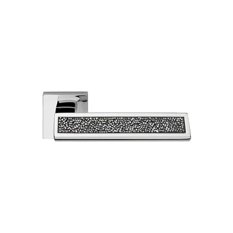 Дверная ручка на квадратном основании Linea Cali RIFLESSO rocks GREY 1359/019 CR хром глянцевый/хрусталь SWAROVSKI