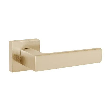 Дверная ручка на квадратном основании Fuaro K.DM51.Straight (Straight DM) SSG-39 сатинированное золото