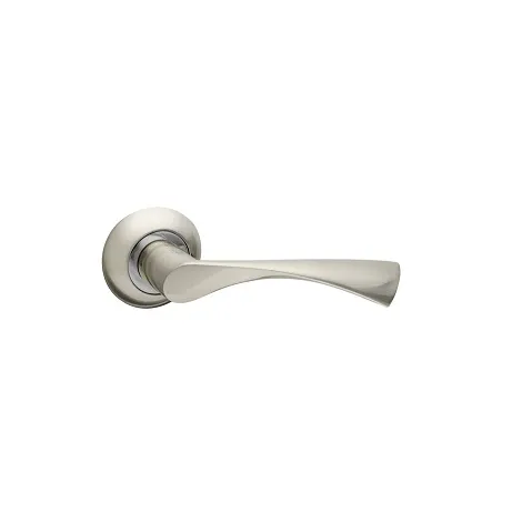 Дверная ручка на круглом основании Fuaro R.AR54.CLASSIC (CLASSIC AR) 140mm SN/CP-3 матовый никель/хром