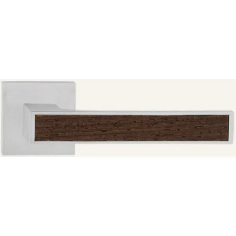 Дверная ручка на квадратном основании Linea Cali ZEN 1158/019 CS хром матовый/дерево WENGE