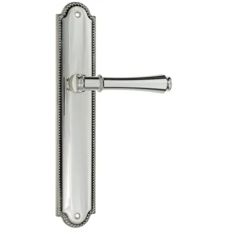 Дверная ручка Venezia \"CALLISTO\" на планке PL98 натуральное серебро + черный