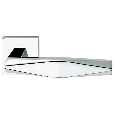Дверная ручка на квадратной розетке Linea Cali PRISMA 1280/019 MC хром глянцевый/хром матовый