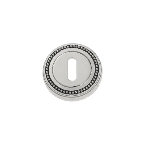Накладка дверная под ключ буратино Venezia KEY-1 D3 натуральное серебро + черный 2 шт.
