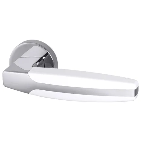 Дверная ручка на круглом основании Armadillo ARC URB2 CP/CP/White-14 хром/белый