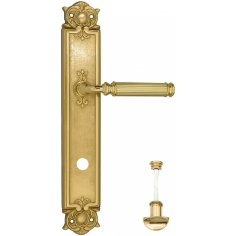 Дверная ручка Venezia \"MOSCA\" WC-2 на планке PL97 полированная латунь