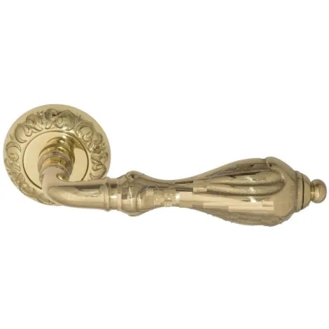 Дверная ручка на круглом основании Venezia \"ANAFESTO\" D4 полированная латунь