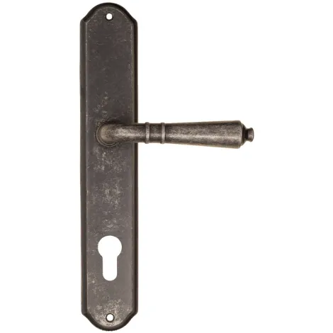 Дверная ручка на планке Fratelli Cattini \"TOSCANA\" CYL PL02-IA античное серебро