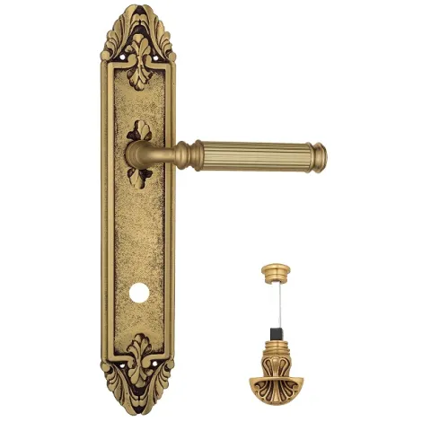 Дверная ручка Venezia \"MOSCA\" WC-4 на планке PL90 французское золото