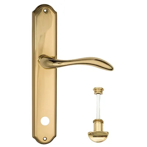 Дверная ручка Venezia \"ALESSANDRA\" WC-2 на планке PL02 полированная латунь