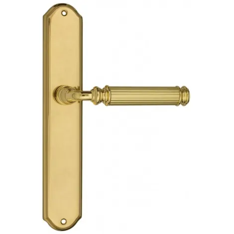 Дверная ручка Venezia \"MOSCA\" на планке PL02 полированная латунь