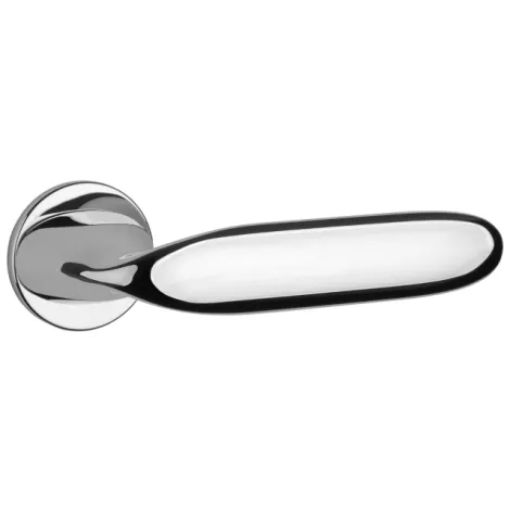 Дверная ручка на круглом основании APRILE PEONIA R 7S LC полированный хром