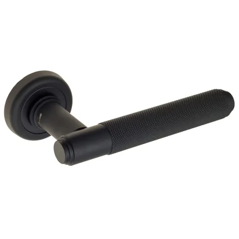 Дверная ручка на круглом основании Venezia \"EXA ZIG\" D1 черный