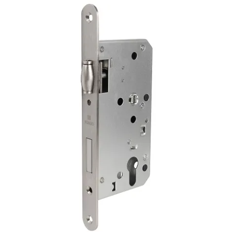 Замок врезной Fuaro DD.INOX/C-55.72/R с роликовой защелкой матовый никель