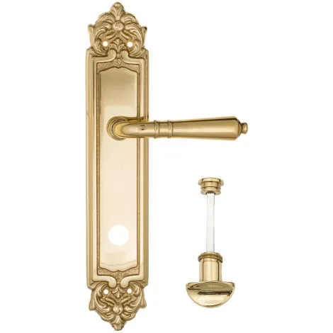 Дверная ручка на планке Fratelli Cattini \"TOSCANA\" WC-2 PL96-OLV полированная латунь