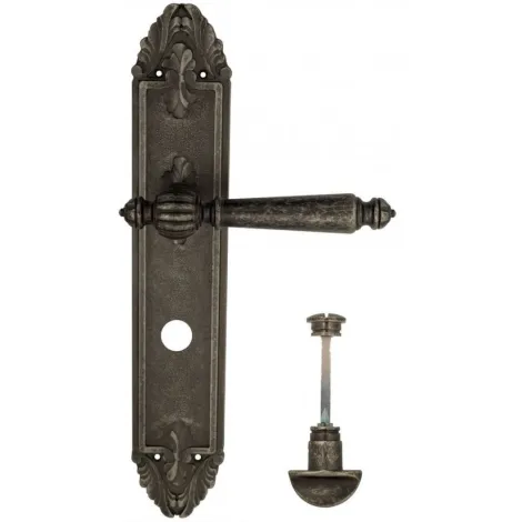 Дверная ручка Venezia \"PELLESTRINA\" WC-2 на планке PL90 античное серебро