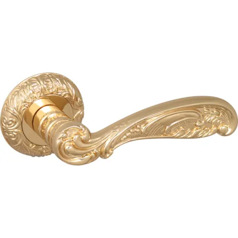 Дверная ручка на круглом основании Fuaro R.SM58.BRILLIANT (BRILLIANT SM) GOLD-24 золото 24К