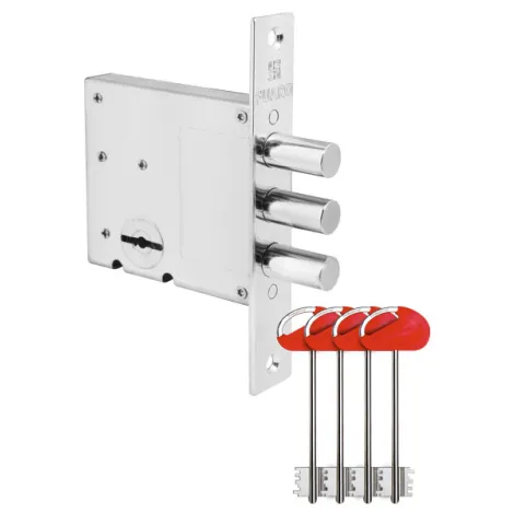 Замок врезной Fuaro сувальдный V10/S-60.00.3R14 4 ключа