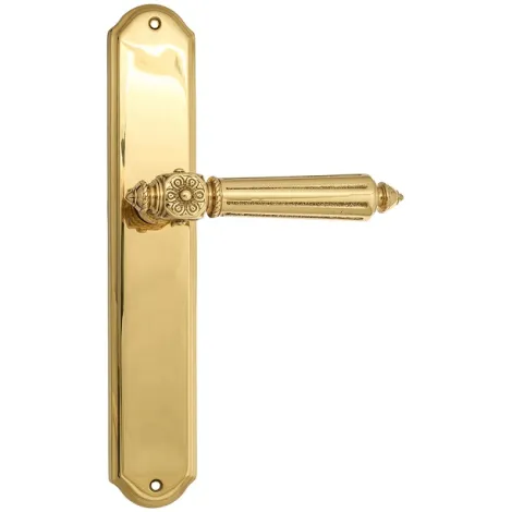 Дверная ручка Venezia \"CASTELLO\" на планке PL02 полированная латунь