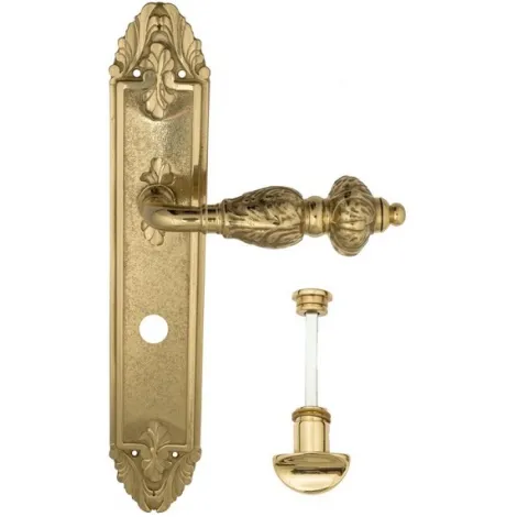 Дверная ручка Venezia \"LUCRECIA\" WC-2 на планке PL90 полированная латунь