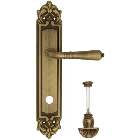 Дверная ручка Venezia \"VIGNOLE\" WC-4 на планке PL96 матовая бронза