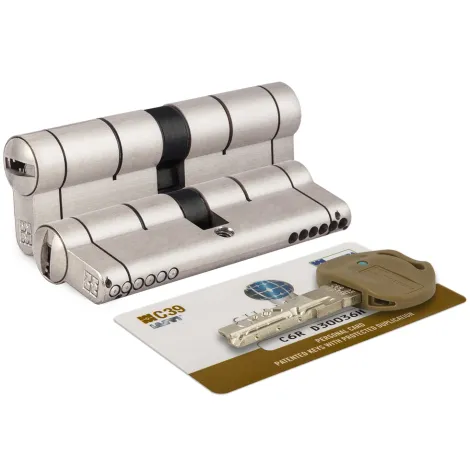 Цилиндровый Mottura механизм C39D464601C5 (92 мм/41+10+41), МАТ.НИКЕЛЬ