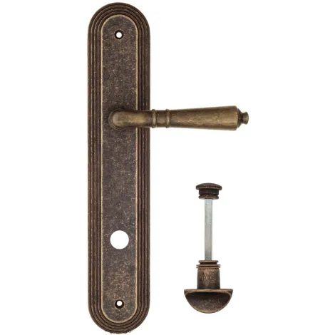 Дверная ручка на планке Fratelli Cattini \"TOSCANA\" WC-2 PL288-BA античная бронза