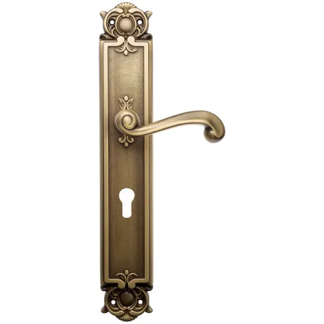 Дверная ручка Venezia \"CARNEVALE\" CYL на планке PL97 матовая бронза