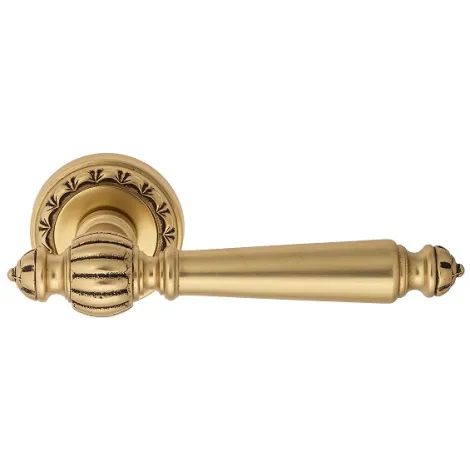 Дверная ручка на круглом основании Venezia \"PELLESTRINA\" D2 французское золото + коричневый