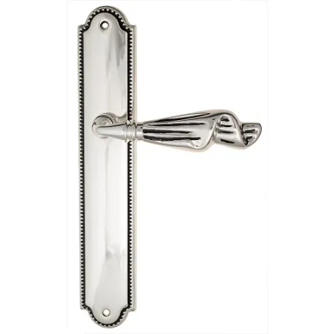 Дверная ручка Venezia \"OPERA\" на планке PL98 натуральное серебро + черный