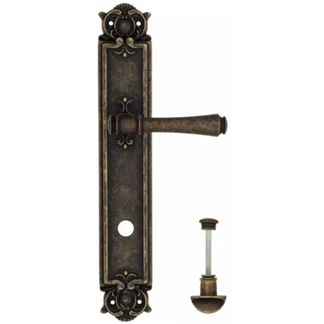 Дверная ручка Venezia \"CALLISTO\" WC-2 на планке PL97 античная бронза