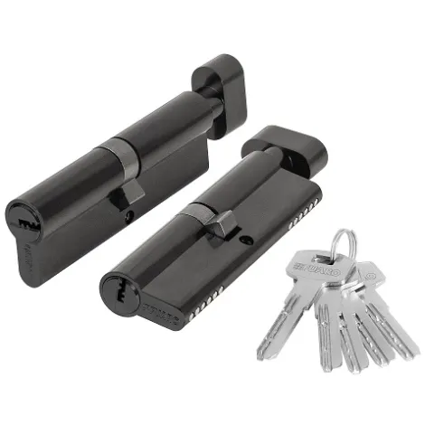 Цилиндровый механизм Fuaro (200 ZM/100) 2000ZM Knob 100 (45+10+45) BL-24 черный 5Key с вертушкой