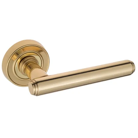 Дверная ручка на круглом основании Venezia \"EXA\" D6 полированная латунь