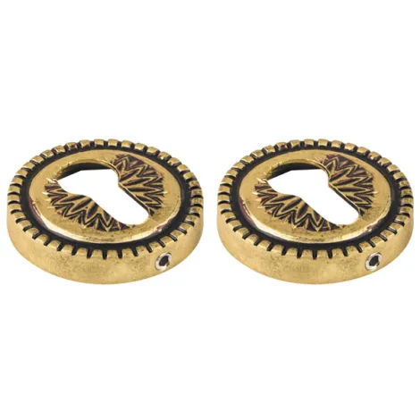 Накладка под цилиндр на круглом основании Armadillo ET/CL-FG-10 французское золото 2 шт.