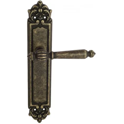 Дверная ручка Venezia \"PELLESTRINA\" на планке PL96 античная бронза