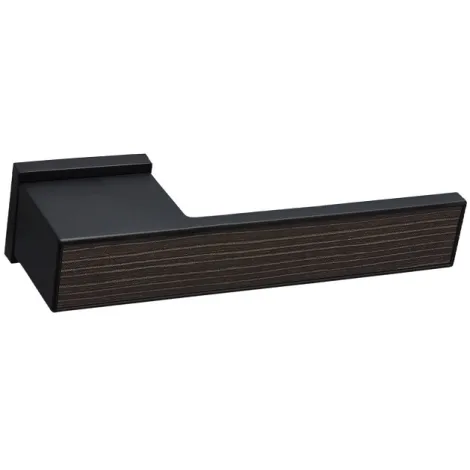 Дверная ручка на прямоугольном основании Fratelli Cattini \"COSMO NATURA TERRA\" 6-NM матовый черный