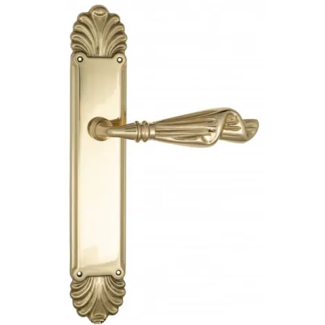Дверная ручка Venezia \"OPERA\" на планке PL87 полированная латунь