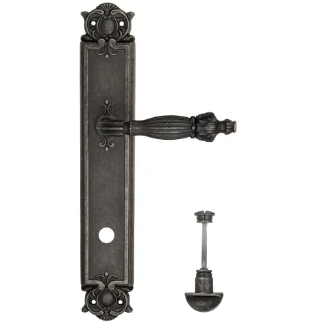 Дверная ручка Venezia \"OLIMPO\" WC-2 на планке PL97 античное серебро