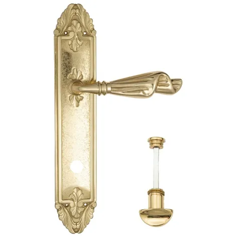 Дверная ручка Venezia \"OPERA\" WC-2 на планке PL90 полированная латунь