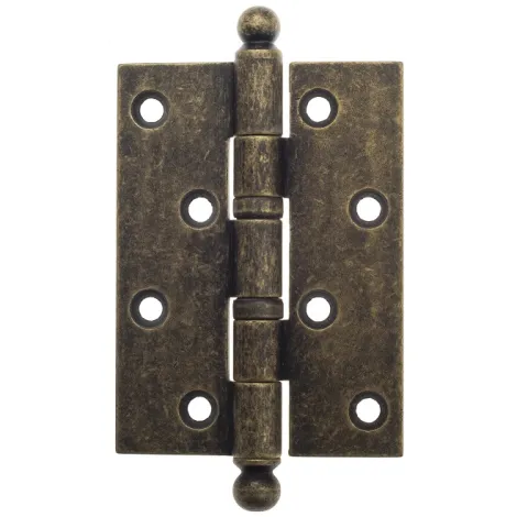 Дверная петля универсальная латунная с круглым колпачком Venezia CRS010 102x76x3 античная бронза