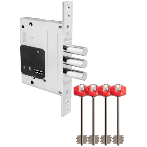 Замок врезной сувальдный Fuaro TERMO MDV25/S-60.00.3R16 4 key (ключ удл. 120/75 мм)