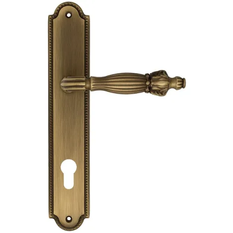 Дверная ручка Venezia \"OLIMPO\" CYL на планке PL98 матовая бронза