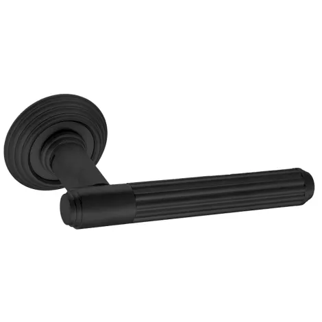 Дверная ручка на круглом основании Venezia \"EXA TUBE\" D8 черный