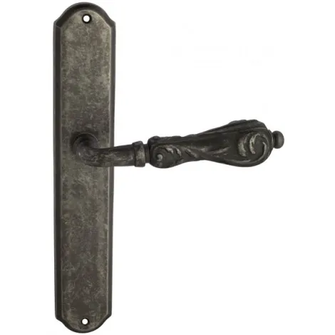 Дверная ручка Venezia \"MONTE CRISTO\" на планке PL02 античное серебро