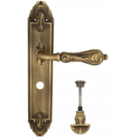 Дверная ручка Venezia \"MONTE CRISTO\" WC-4 на планке PL90 матовая бронза