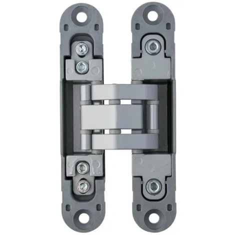 Петля скрытой установки универсальная Otlav Invisacta 230 3D (120x23 мм) 60кг серебро матовое ч/о