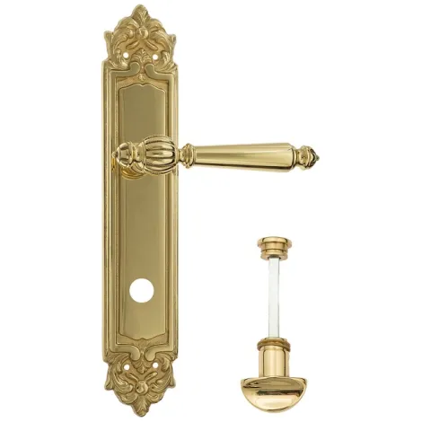 Дверная ручка Venezia \"PELLESTRINA\" WC-2 на планке PL96 полированная латунь
